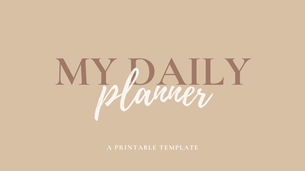 printable daily planner download template